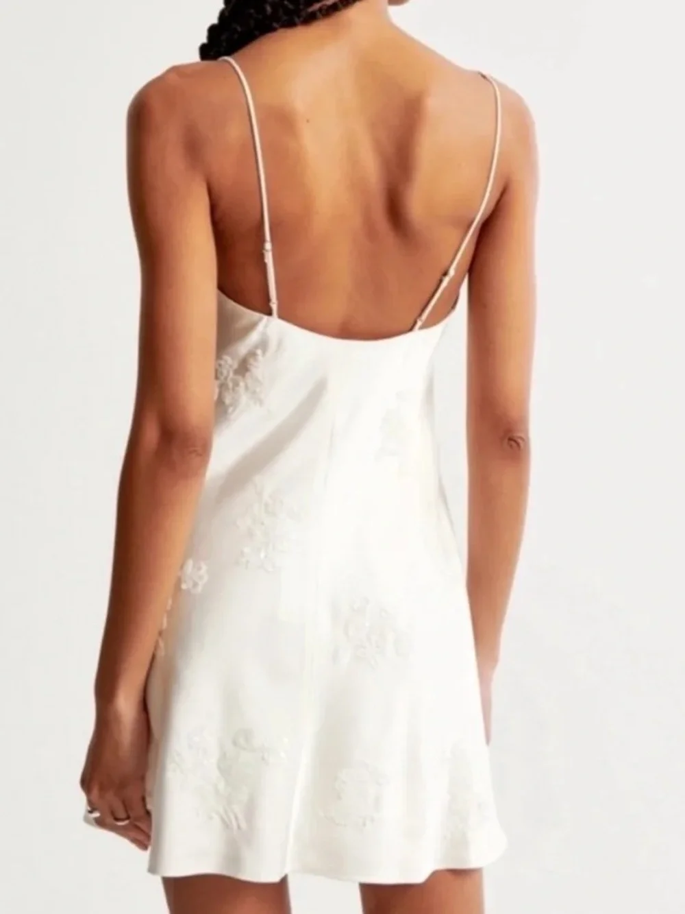 Abercrombie & Fitch White Embroidered Slip Chemise